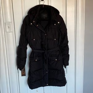 J. Crew black belted puffer size medium tall(long)